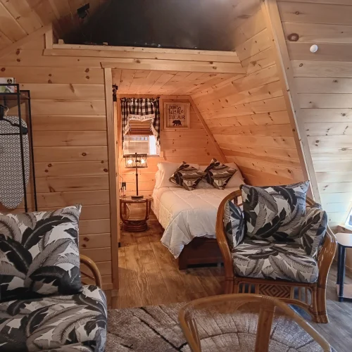 Kick Back Cottage Living room bedrrom area 2026 (A-Frame) (1)